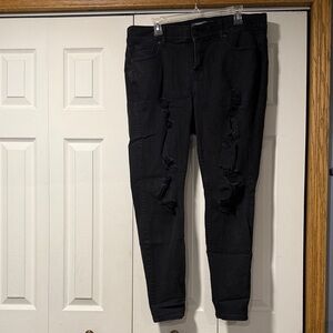 Torrid Black Ripped Skinny Jeans